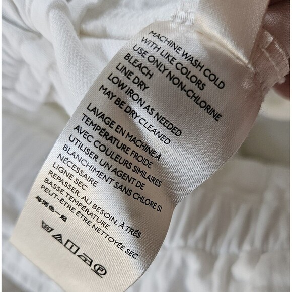 Free People Barrel Crop Pants White Sz L Button Fly Paperbag Waist - Picture 11 of 11